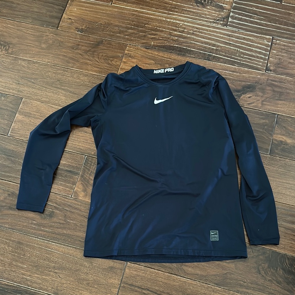 Nike Pro Navy Long Sleeve Navy blue Top Sz L